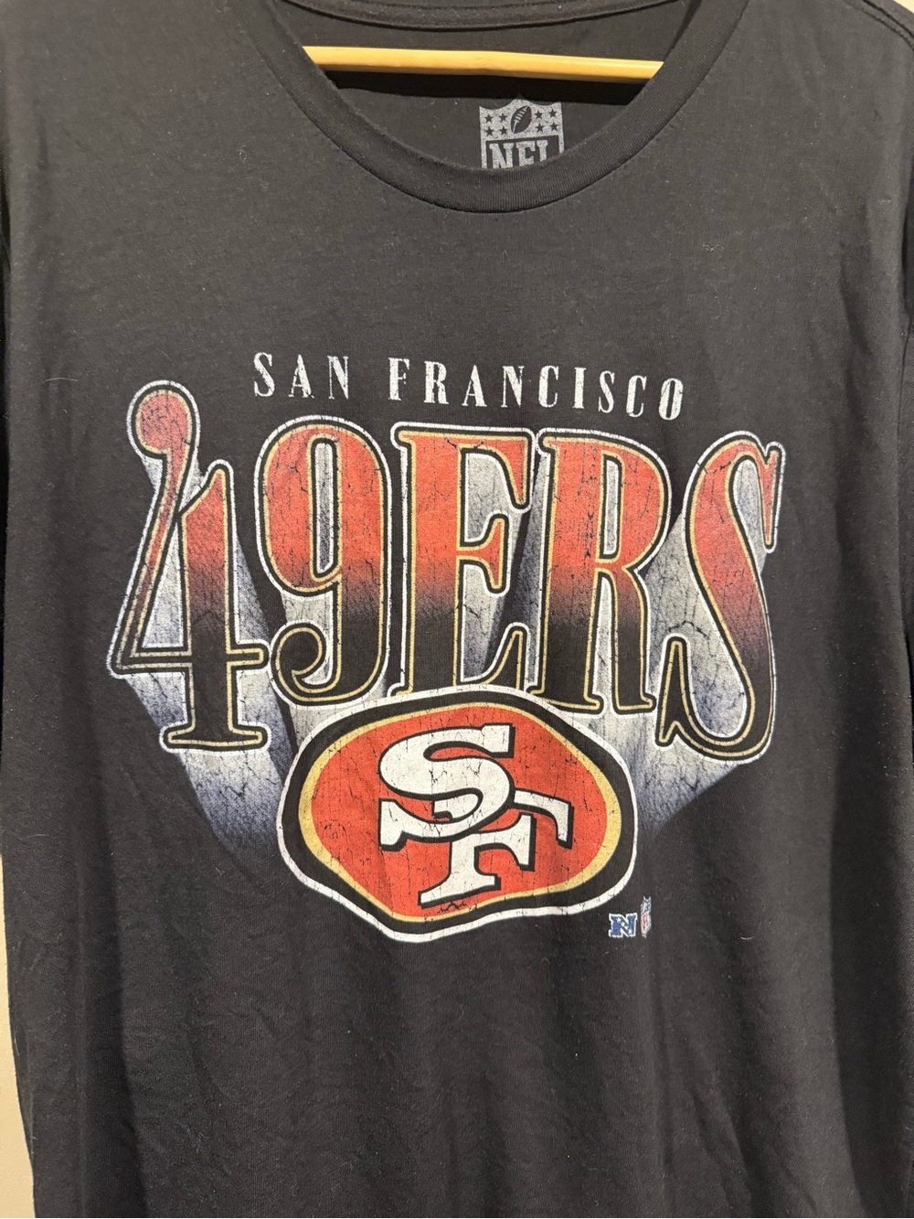 San Francisco 49ers NFL Nfc double graphic big print Black Graphic Tee mens XL image 2